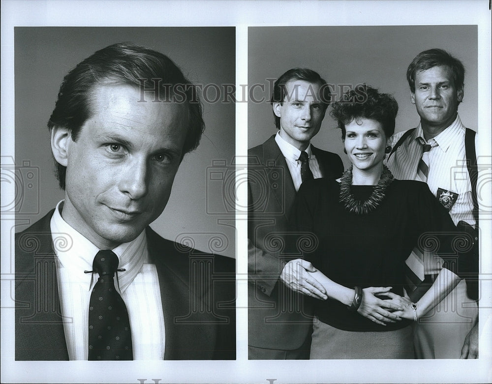 1986 Press Photo &quot;The New Mike Hammer&quot; Don Stroud,Kent Williams,Lindsay Bloom- Historic Images