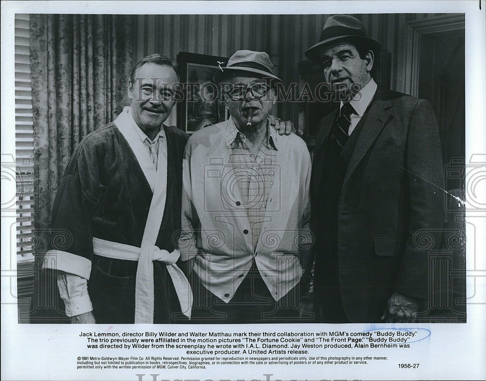 1981 Press Photo &quot;Buddy Buddy&quot; Jack Lemmon &amp; Walter Matthau,Dir. Billy Wilder- Historic Images