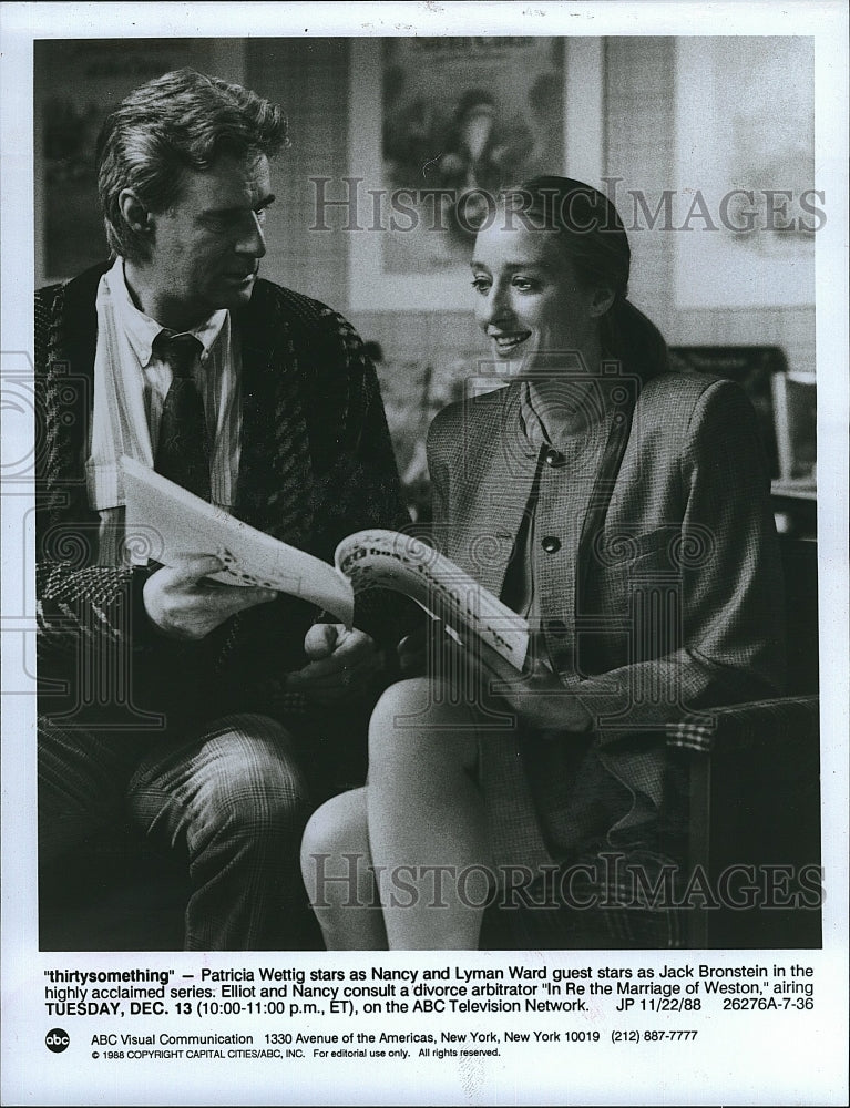 1988 Press Photo Patricia Wettig &amp; Lyman Ward Star On &quot;Thirtysomething&quot;- Historic Images