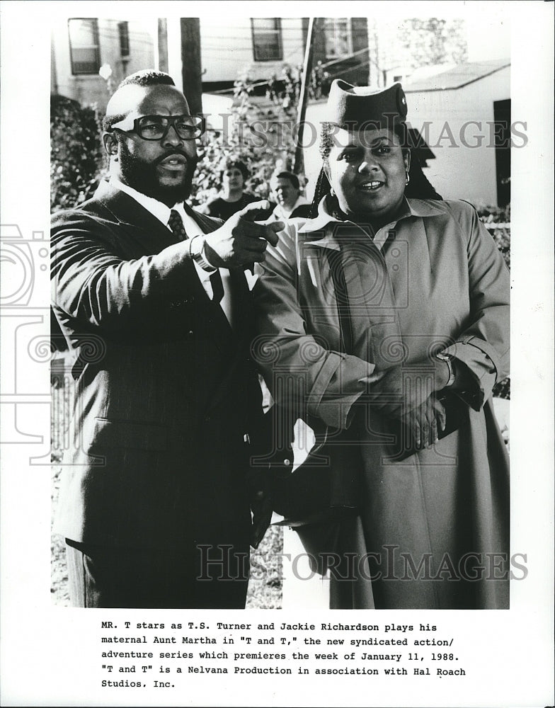 1987 Press Photo Mr T &amp; Jackie Richardson Star In &quot;T And T&quot;- Historic Images