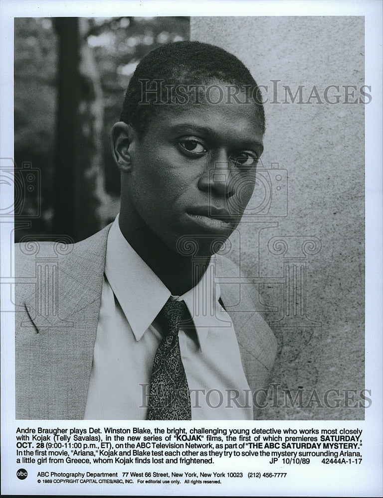 1989 Press Photo Andre Braugher as Det. Winston Blake "Kojak"- Historic Images