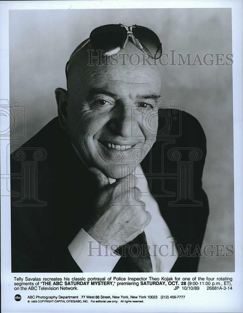 1989 Press Photo Telly Savalas &quot;Kojak&quot;- Historic Images
