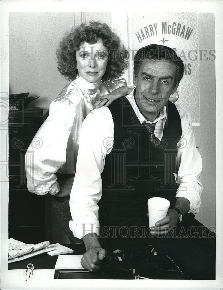 1987 Press Photo &quot;The Law and Harry McGraw&quot; Jerry Orbach, Barbara Babcock- Historic Images