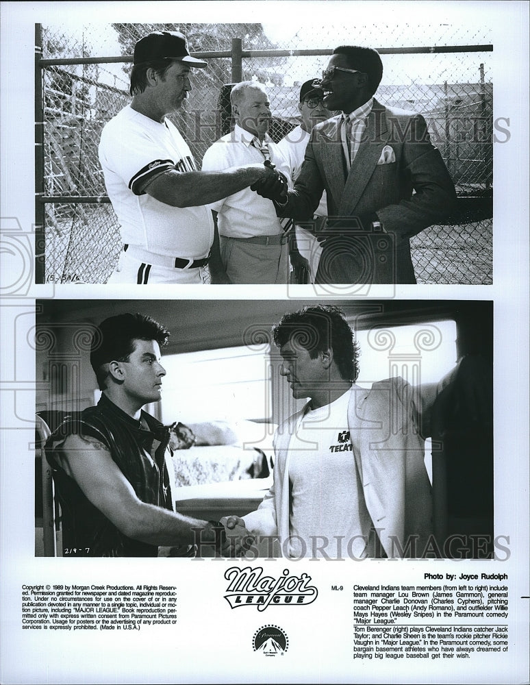 1989 Press Photo Actor James Gammon, Charles Cyphers, Andy Romano, Wesley Snipes- Historic Images