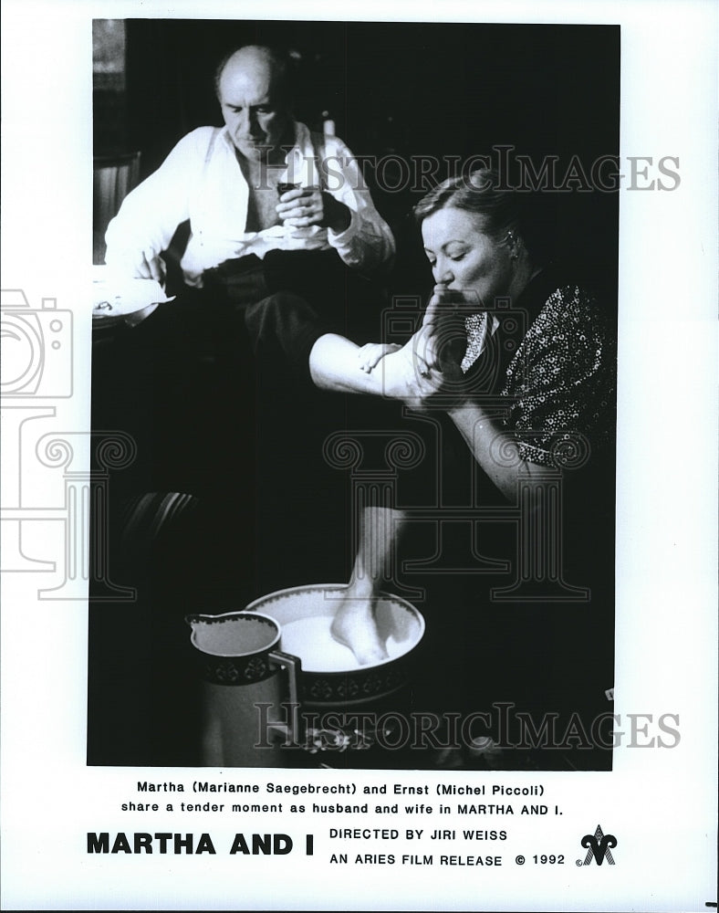 1992 Press Photo Marianne Saegebrecht Actress Michel Piccoli Actor Martha And I - Historic Images