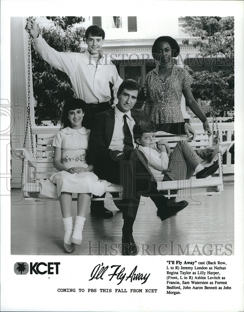 1990 Press Photo Actor Sam Waterston &amp; Kathryn Harrold in &quot;I&#39;ll Fly Away&quot; - Historic Images