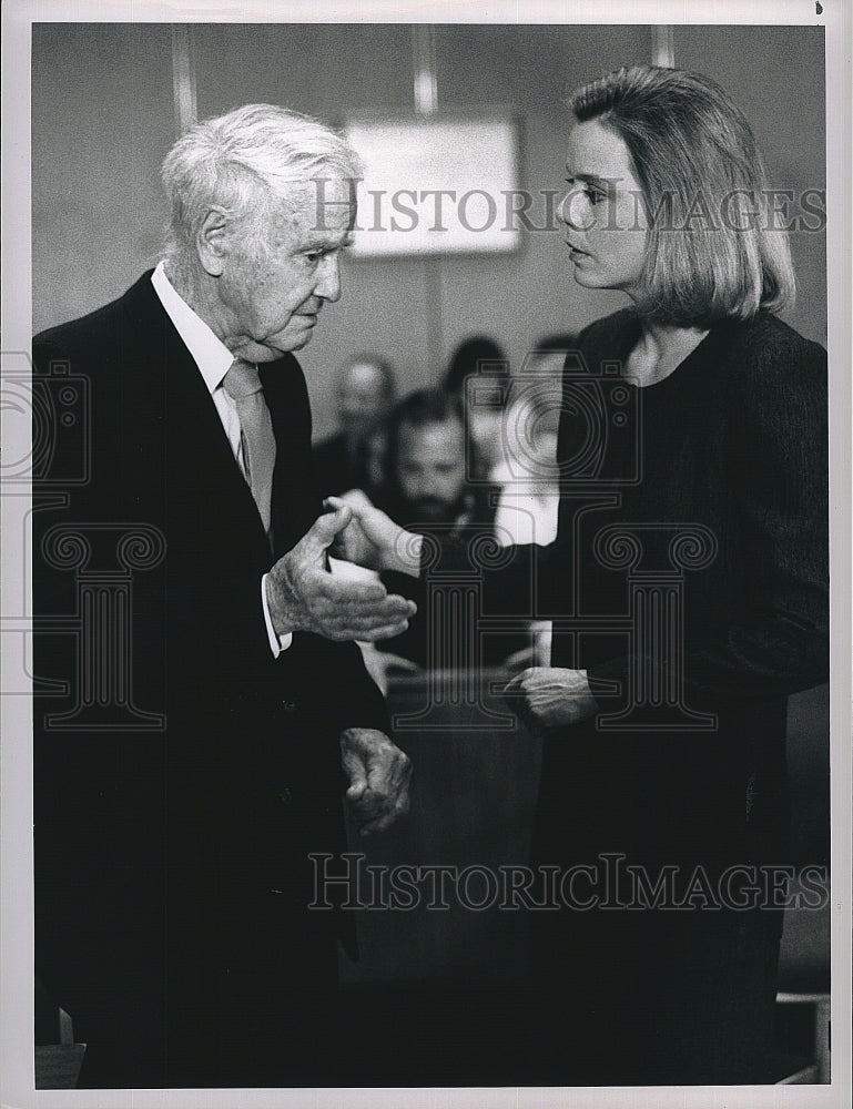 1989 Press Photo Susan Dey, Lew Ayres &quot;L. A. Law&quot;- Historic Images