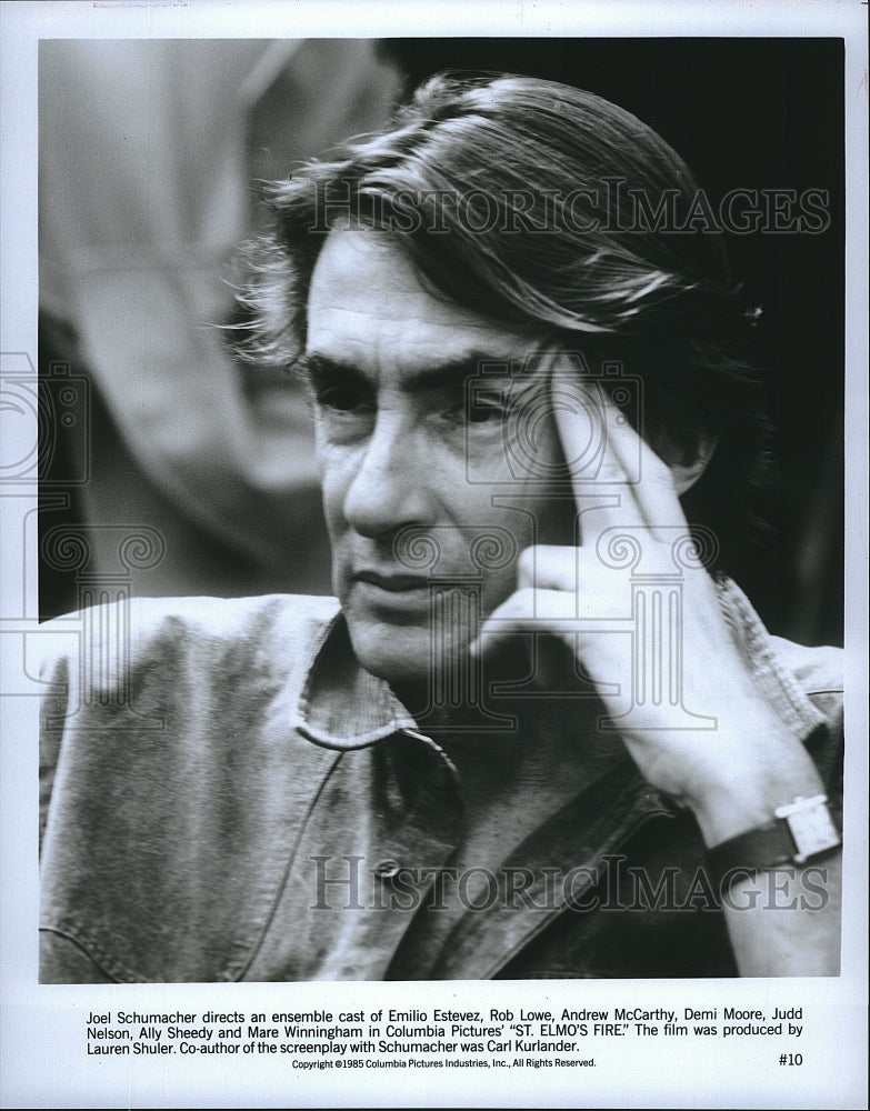 1985 Press Photo Joel Schumacher, Director, &quot;St. Elmo&#39;s Fire&quot;- Historic Images