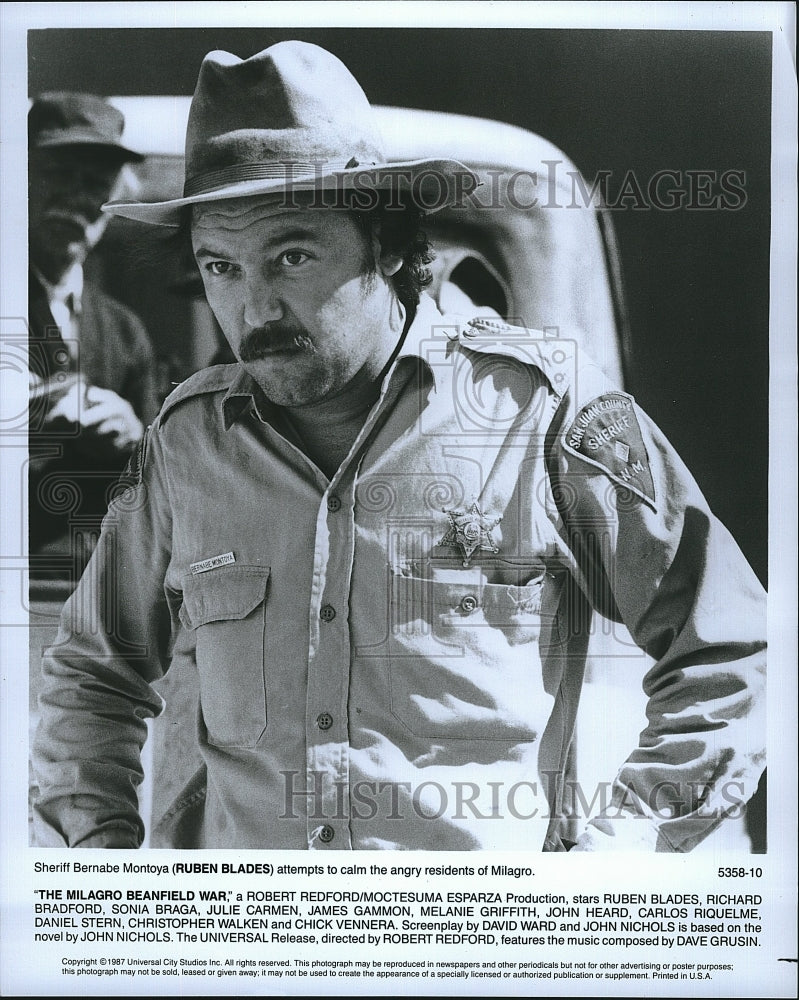 1987 Press Photo Ruben Blades Stars In &quot;The Milagro Beanfield War&quot;- Historic Images