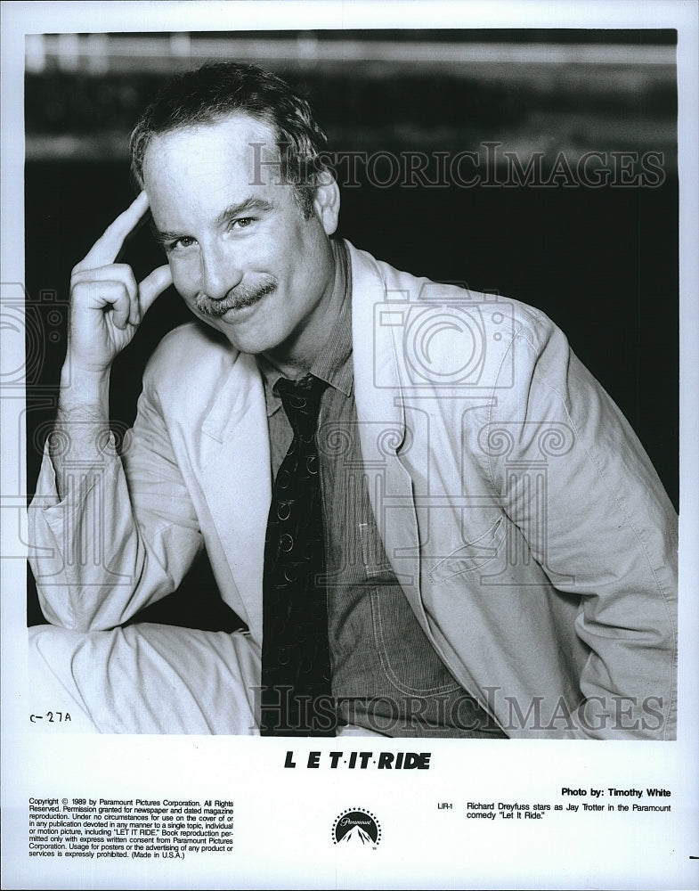 1989 Press Photo Let It Ride Richard Dreyfuss Actor- Historic Images