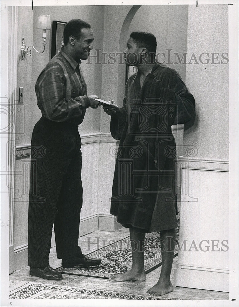 1988 Press Photo Malcolm-Jamal Warner, Bill Cosby &quot;The Cosby Show&quot;- Historic Images