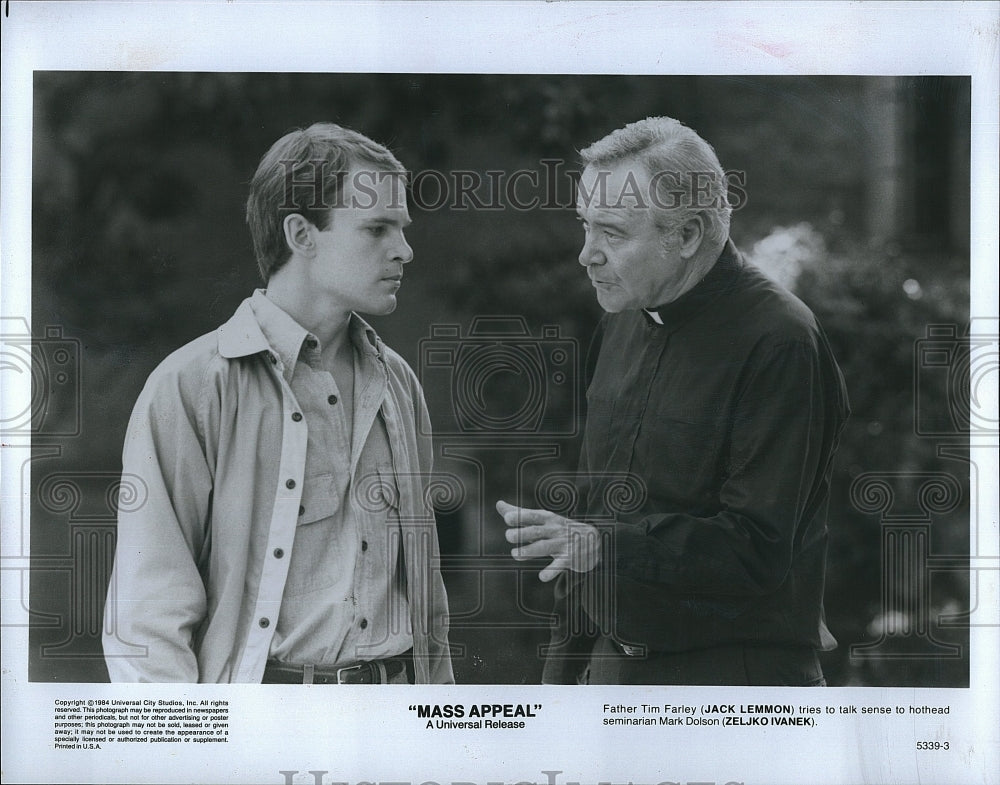 1984 Press Photo Zeljko Ivanek, Jack Lemmon &quot;Mass Appeal&quot;- Historic Images