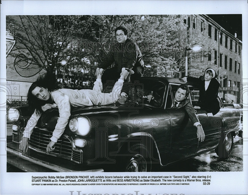 1989 Press Photo &quot;Second Sight&quot; John Larroquette, B Pinchot, Armstrong,Pankin- Historic Images