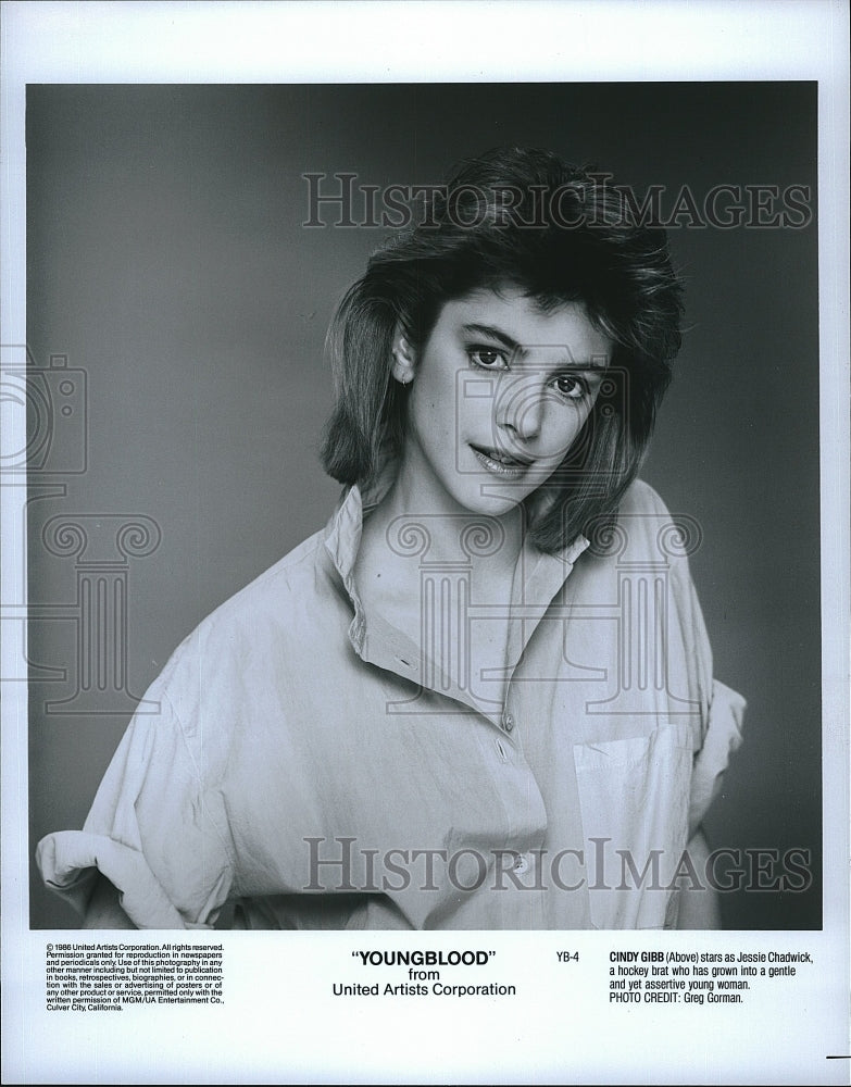 1986 Press Photo Cindy Gibb Stars In &quot;Youngblood&quot;- Historic Images