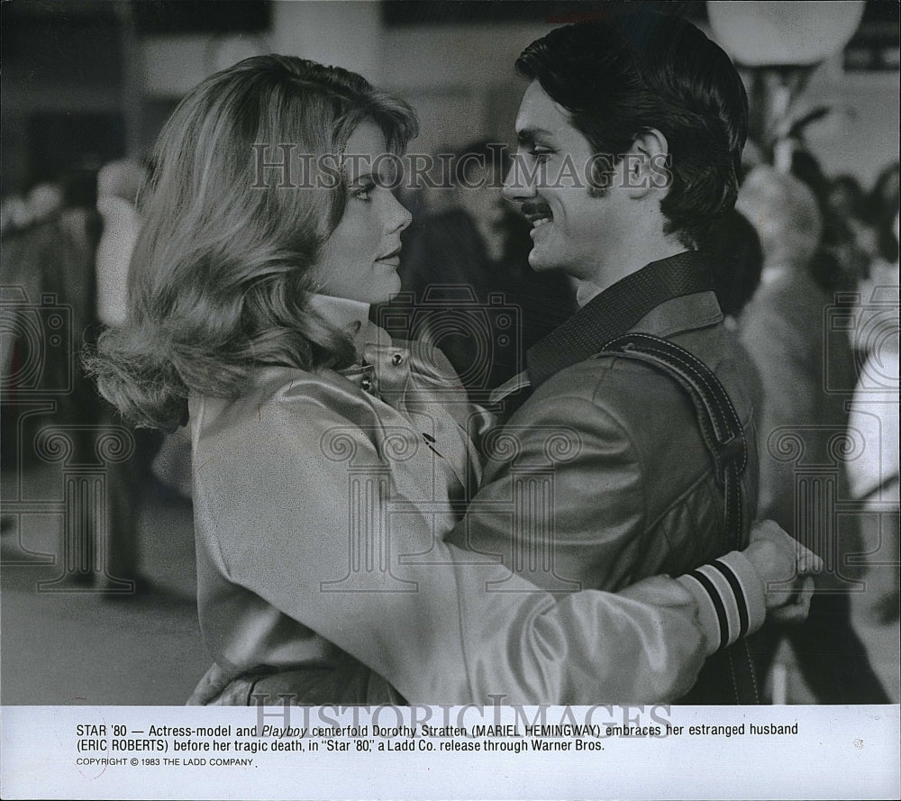 1983 Press Photo Actress Mariel Hemingway, Eric Roberts In Star &#39;80- Historic Images