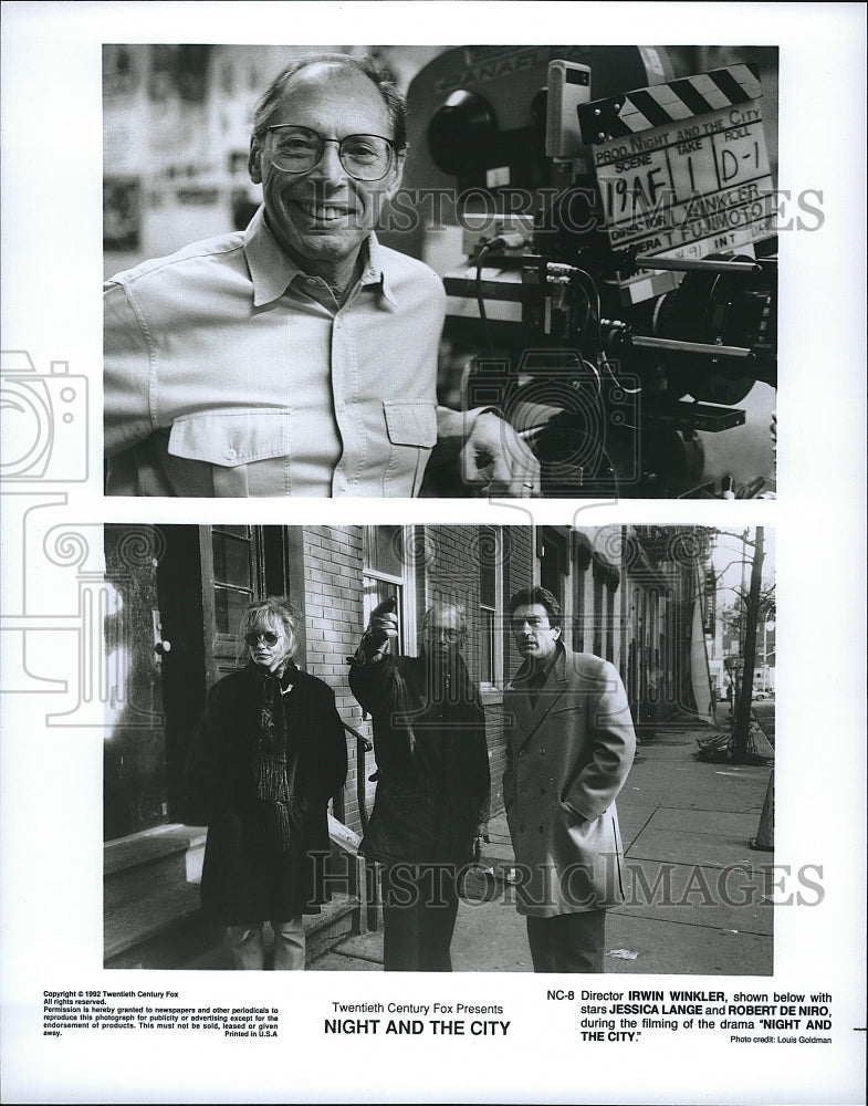 1992 Press Photo Irwin Winkler, R. de Niro, Jessica Lange &quot;Night and the City&quot; - Historic Images