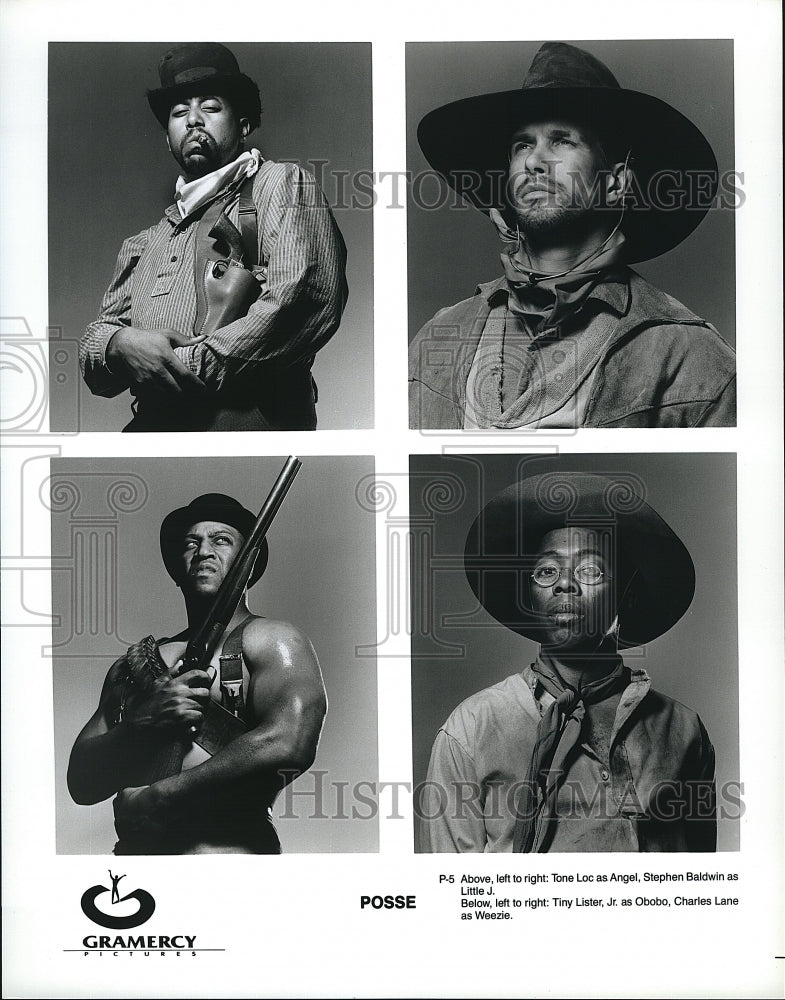 1993 Press Photo Actor Tone Loc & Stephen Baldwin in "Posse" - Historic Images