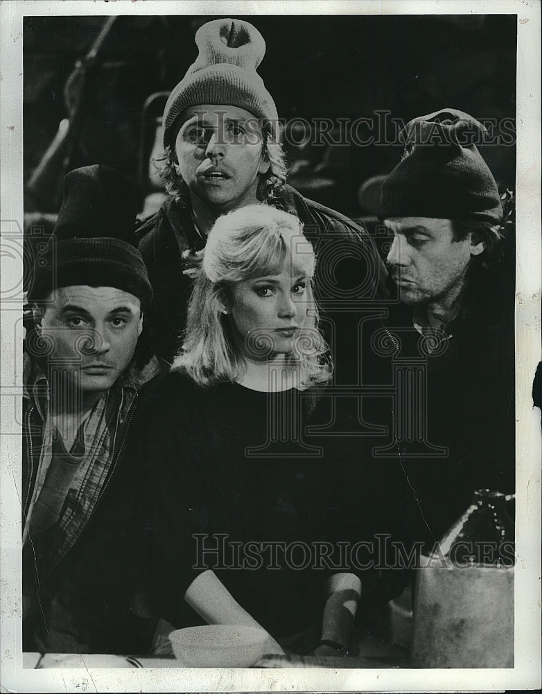 1983 Press Photo Newhard Cast Tony Papenfuss Julia Duffy John Voldstad William- Historic Images