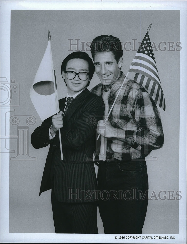 1986 Press Photo &quot;Gung Ho&quot; starring Gedde Watanabe, Scott Bakula- Historic Images