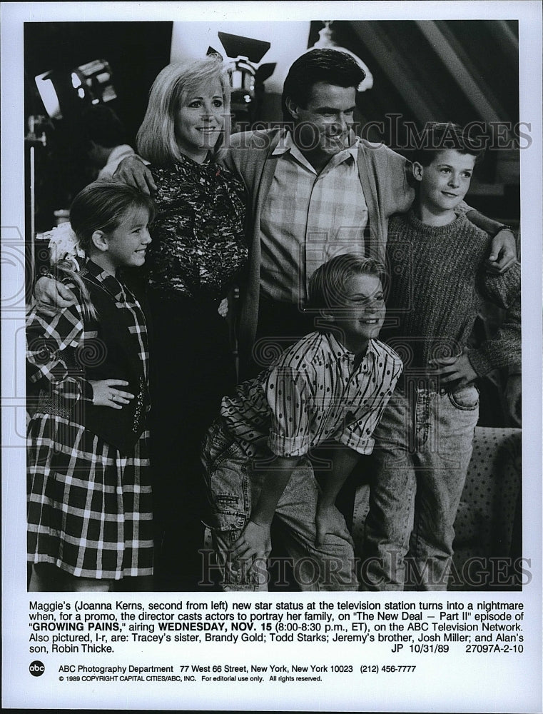1989 Press Photo Joanna Kerns, Brandy Gold, Todd Starks, Josh Miller, R. Thicke- Historic Images