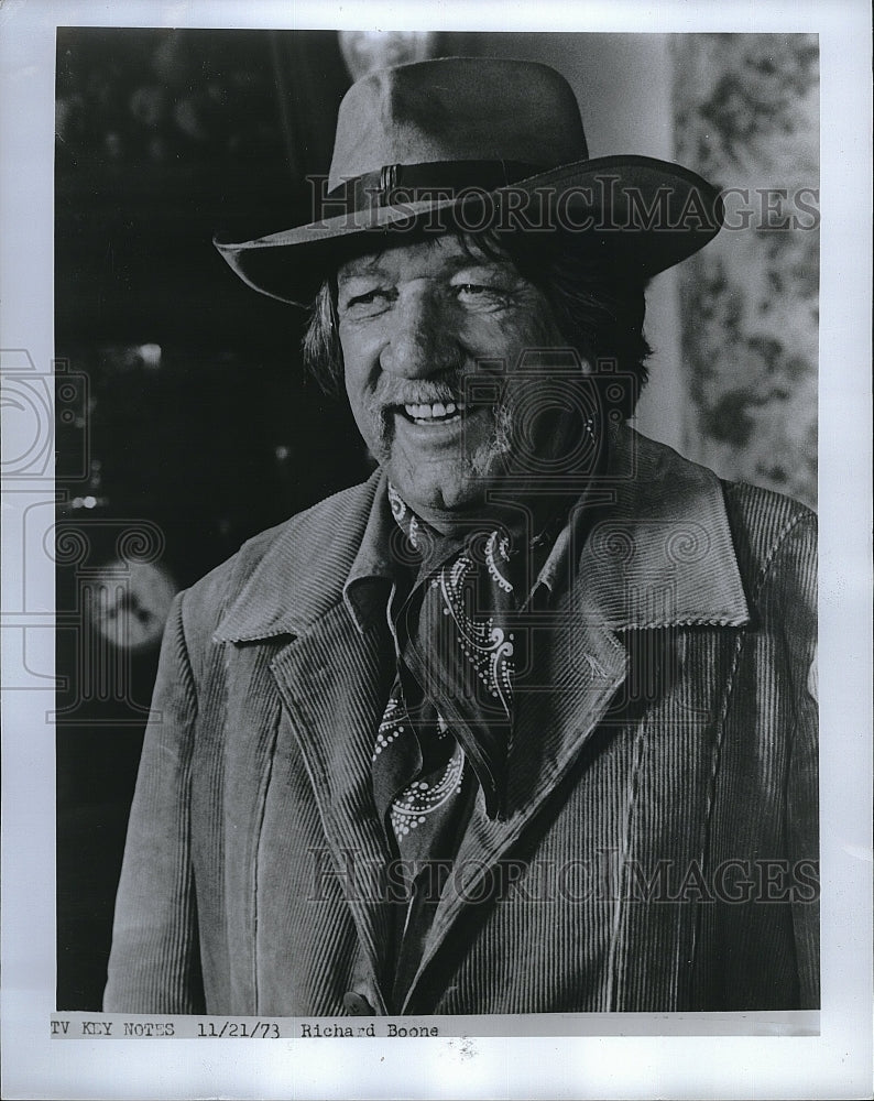 1973 Press Photo Richard Boone American Actor Scene From Great Niagara TV Show- Historic Images