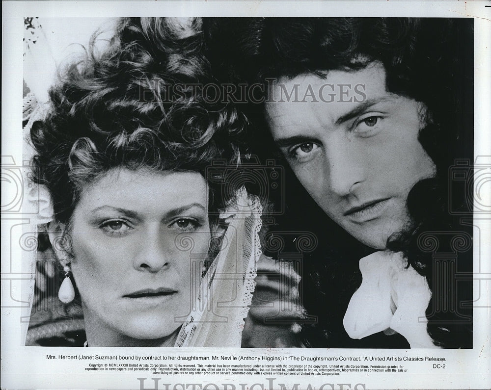 1983 Press Photo Janet Suzman, Anthony Higgins, &quot;The Draughtsman&#39;s Contract&quot;- Historic Images