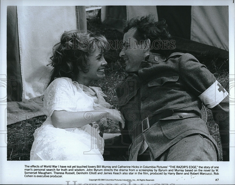 1984 Press Photo Bill Murray Actor Catherine Hicks Actress Razor&#39;s Edge Movie- Historic Images