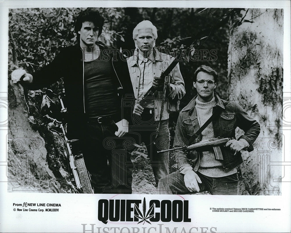 1986 Press Photo Quiet Cool Film Nick Cassavettes Chris Mulkey Brooks Gardner- Historic Images