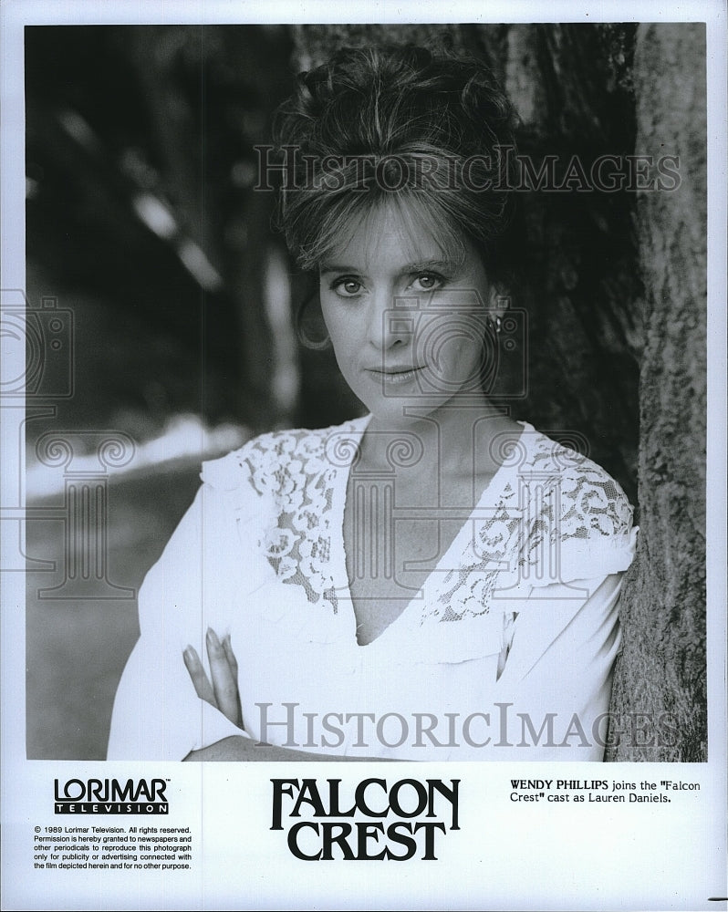 1989 Press Photo Wendy Phillips stars in &quot;Falcon Crest&quot;- Historic Images