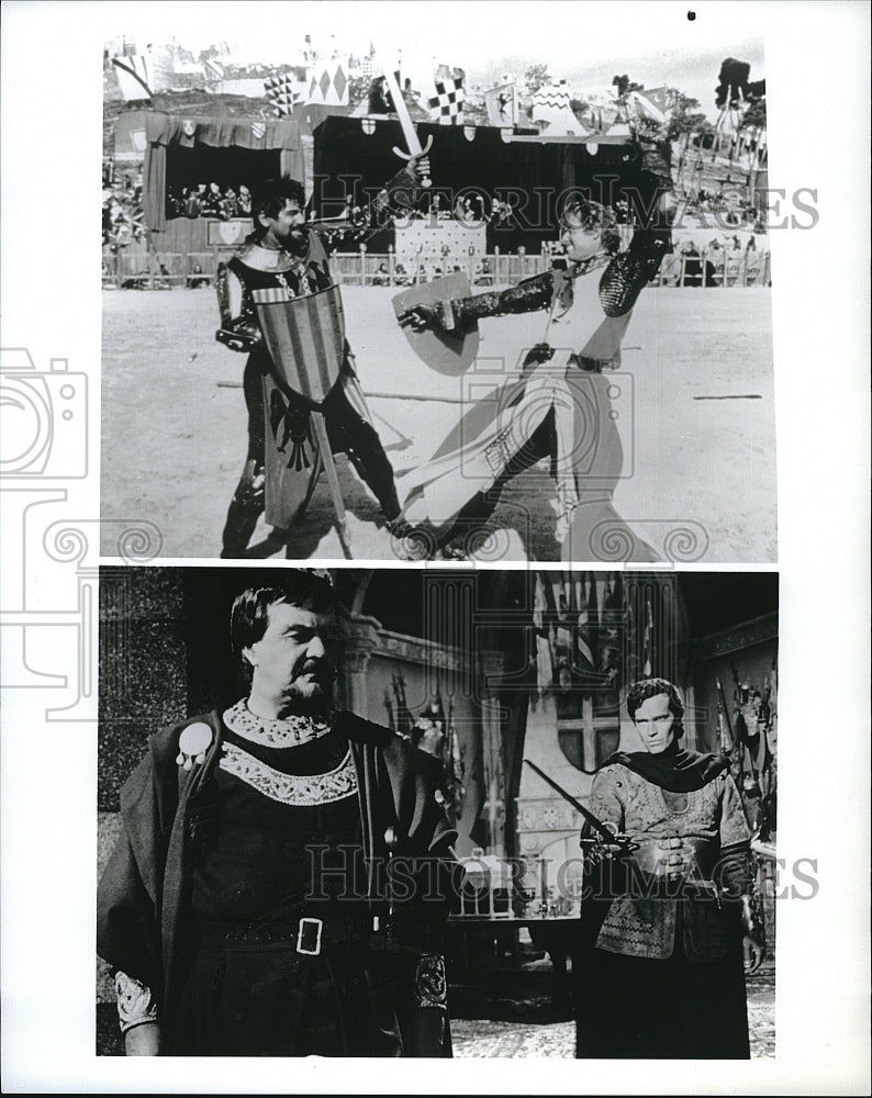 1961 Press Photo Christopher Rhodes, Charlton Heston in &quot;El Cid&quot;- Historic Images