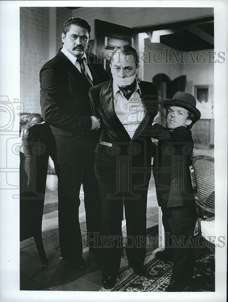 1982 Press Photo Jake Hoopai John Hillerman Bruce Johnson Magnum P.I. TV Series- Historic Images