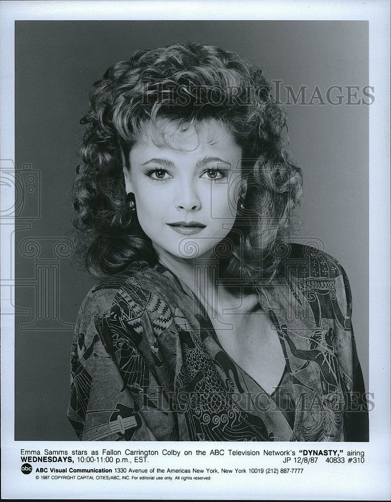 1987 Press Photo Emma Samms Actress in Dynasty- Historic Images