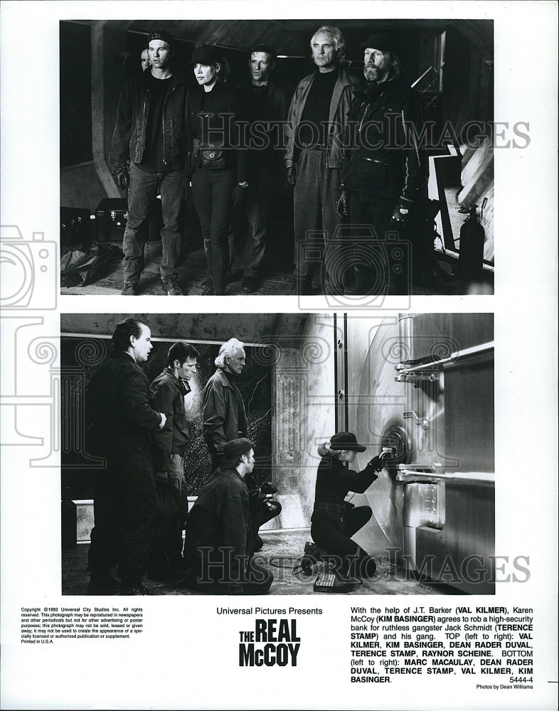 1983 Press Photo &quot;The Real McCoy&quot; Val Kilmer,Terence Stamp,Kim Basinger,- Historic Images