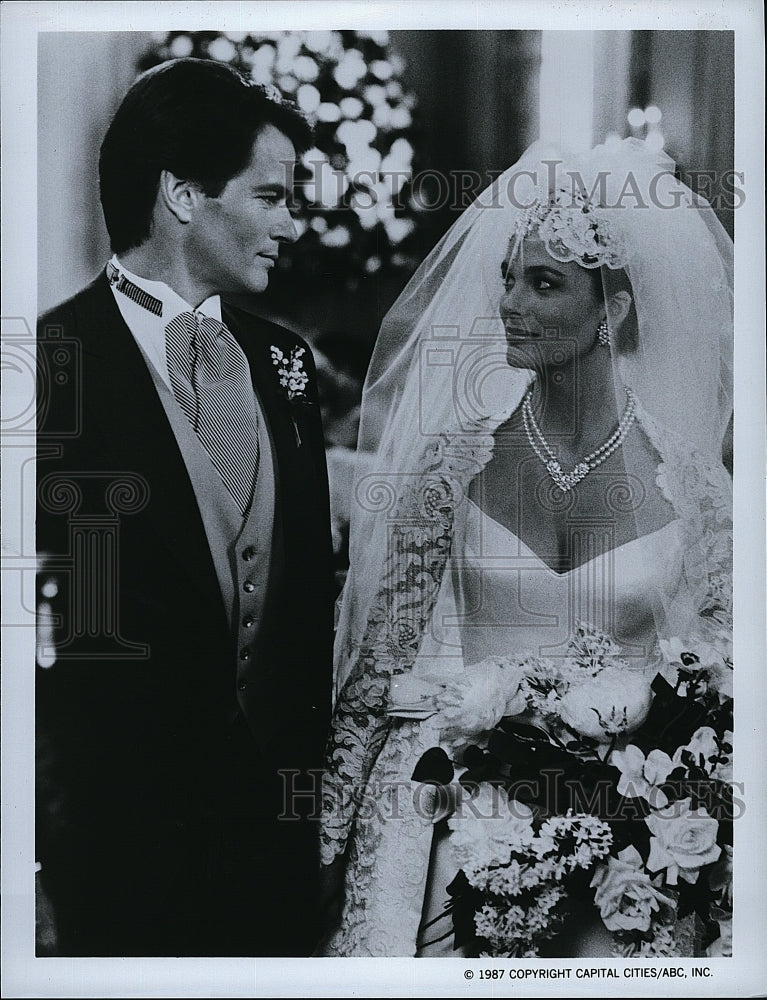 1987 Press Photo Gordon Thomson Actor Leann Hunley Actress Dynasty Drama TV Show- Historic Images