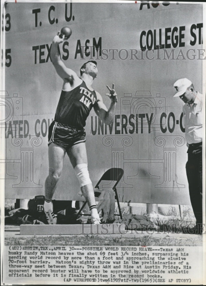 1965 Randy Matson 1968 Mexico City - Historic Images