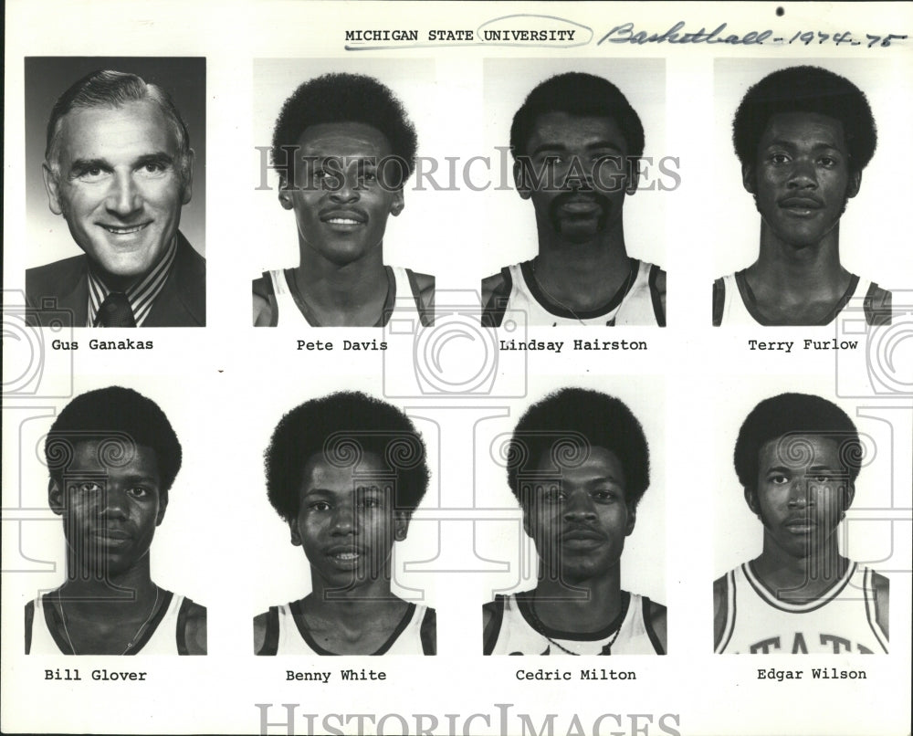 1974 Michigan State Univ Basketball Roster Historic Images