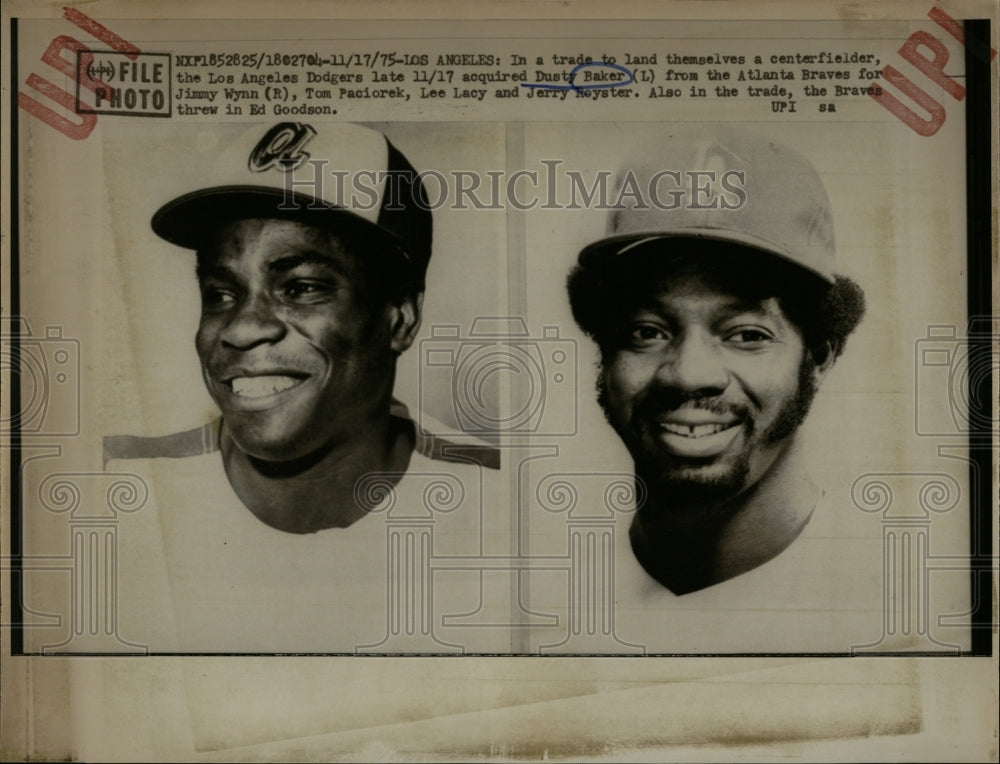 1975 Dusty Baker Jimmy Wynn Traded Dodgers - Historic Images