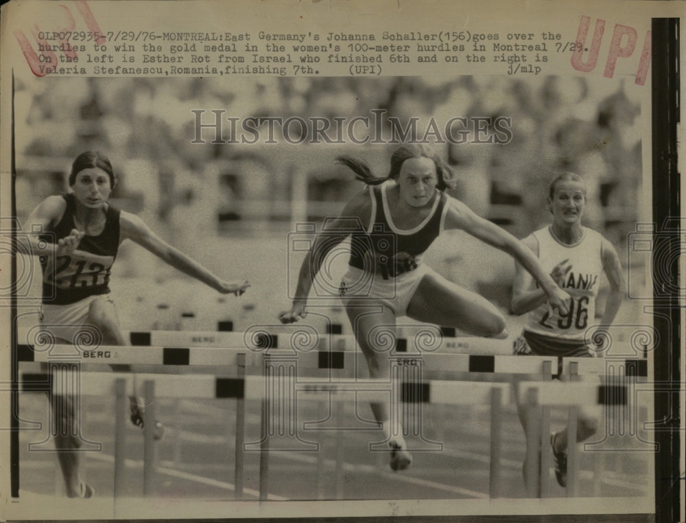 1976 Johanna Schaller Hurdles Gold Medal - Historic Images