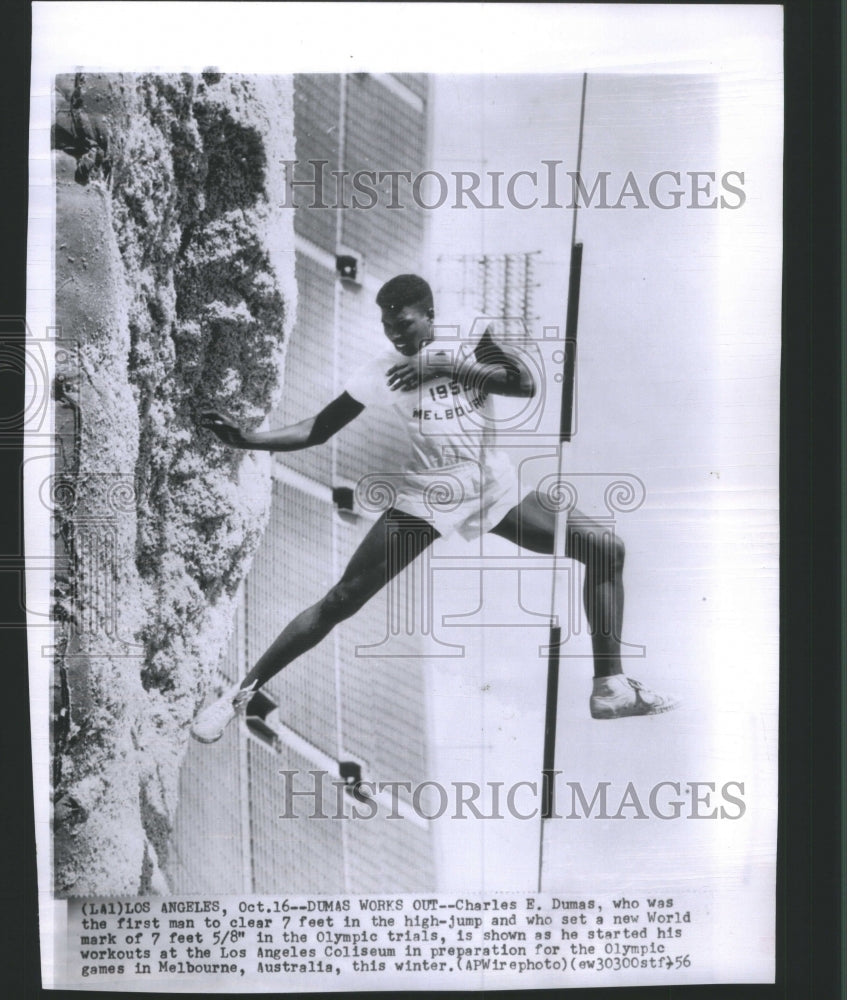 1956 Press Photo Charles E. Dumas Olympic champion - Historic Images