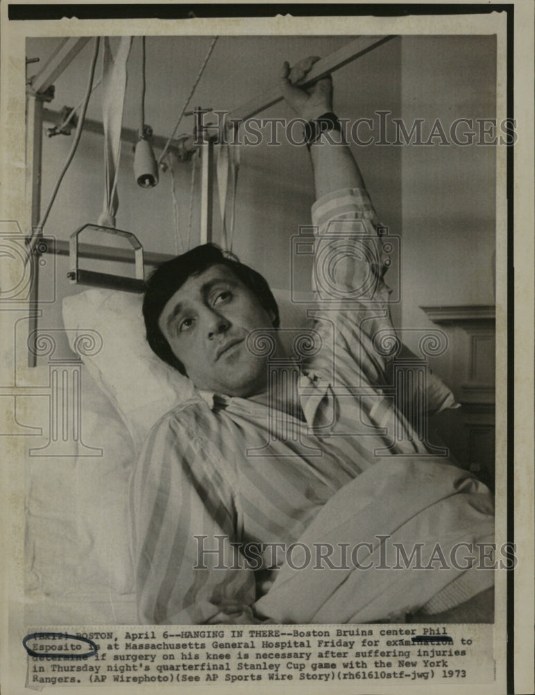 1973 Phil Esposito Knee Injury Hospital - Historic Images