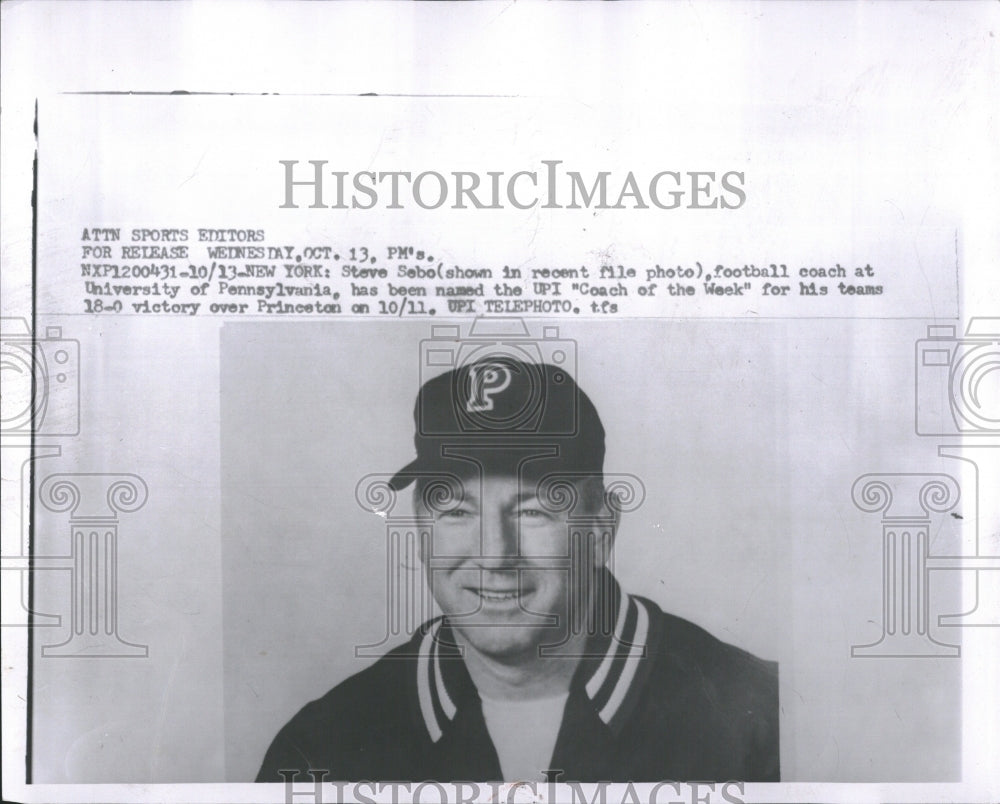 1959 Steve Sebo Football Coach Pennsylvania - Historic Images