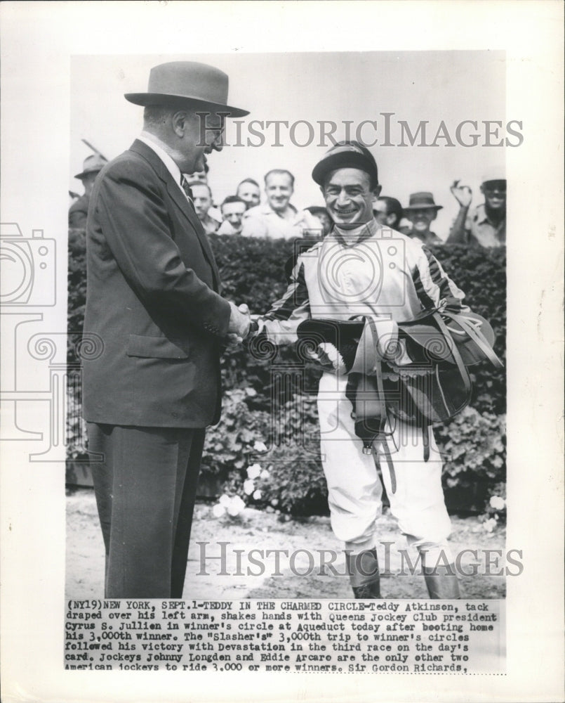 1954 Jockey Teddy Atkinson 3,000th Win-Historic Images