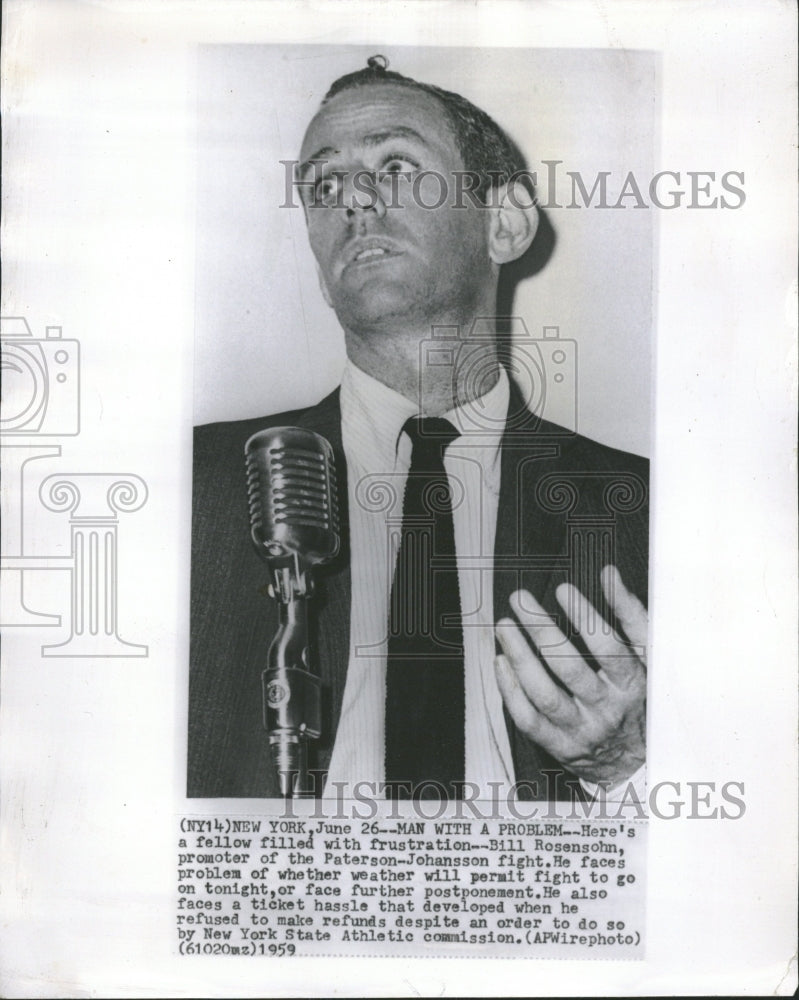 1959 Bill Rosensohn Boxing Promoter Sport-Historic Images