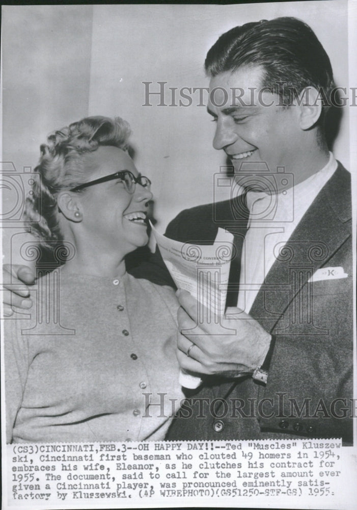 1955 Press Photo Ted Kluszewski Baseman - RRQ21419 - Historic Images