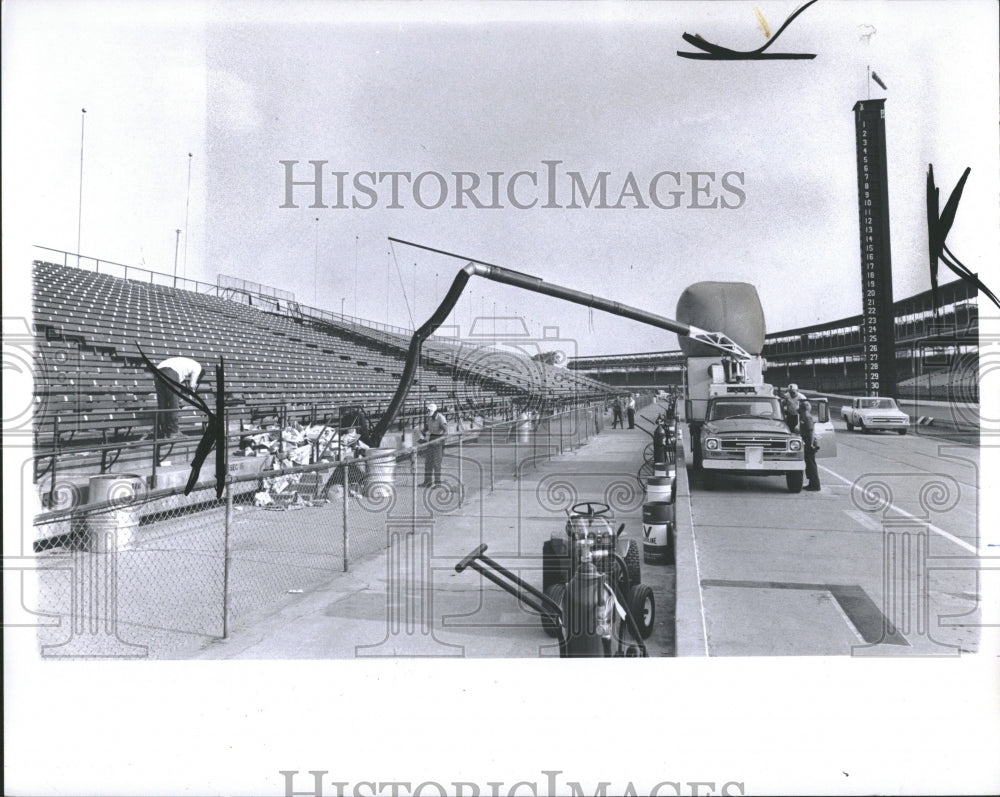 1969 Workers Prepare Indianapolis Speedway - Historic Images