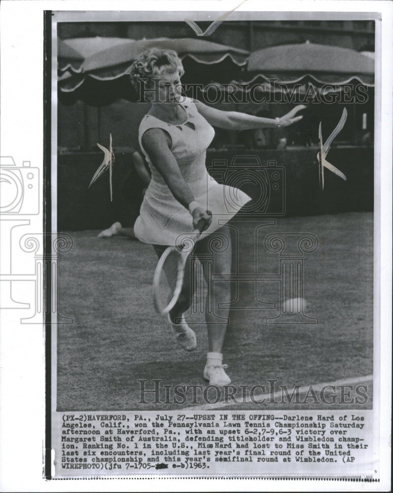 1963 Darlene Hard Los Angeles Lawn Tennis - Historic Images