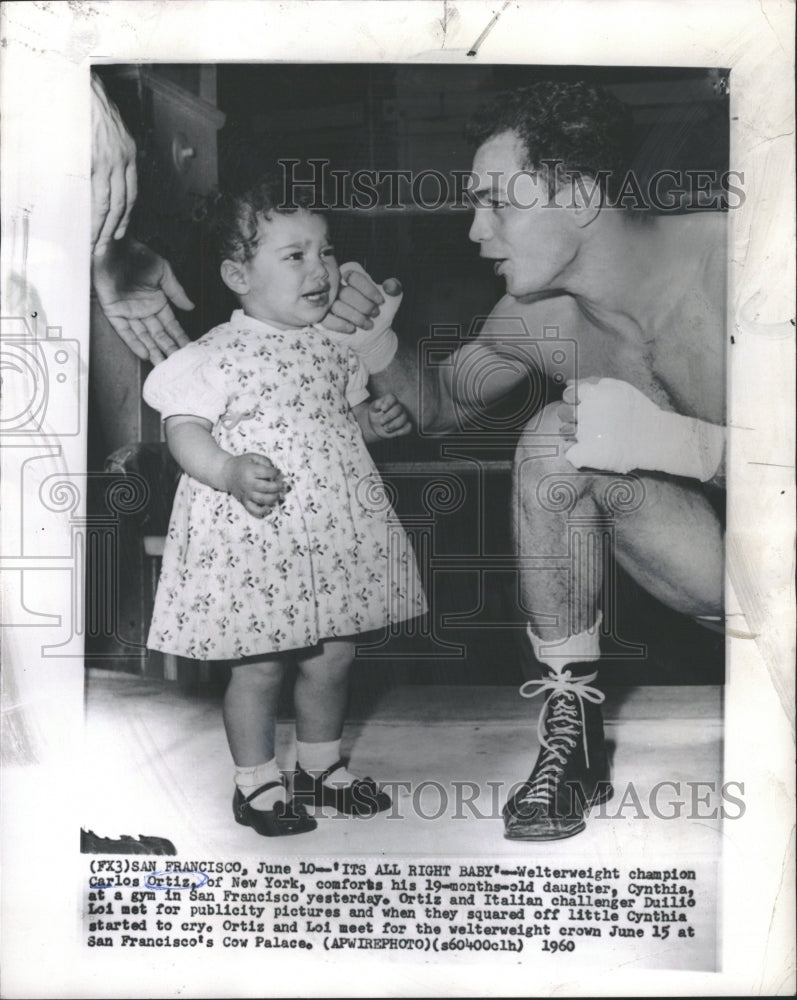 1960 Carlos Ortiz Boxer Cynthia New York - Historic Images