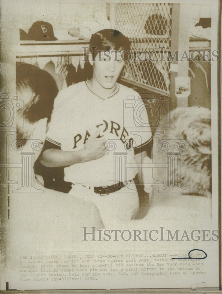 1970 Hit Pitcher Clay Kirby San Diego Padre-Historic Images