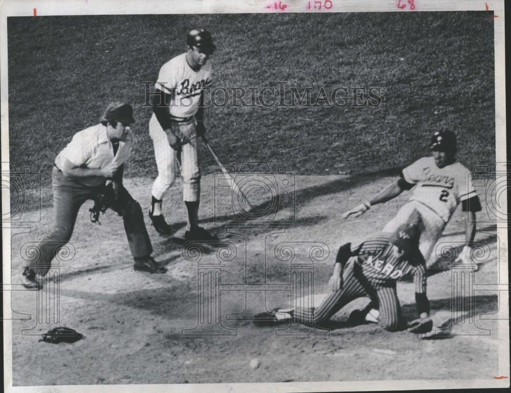 1974 Denver Bears Batter Sliding Home - Historic Images