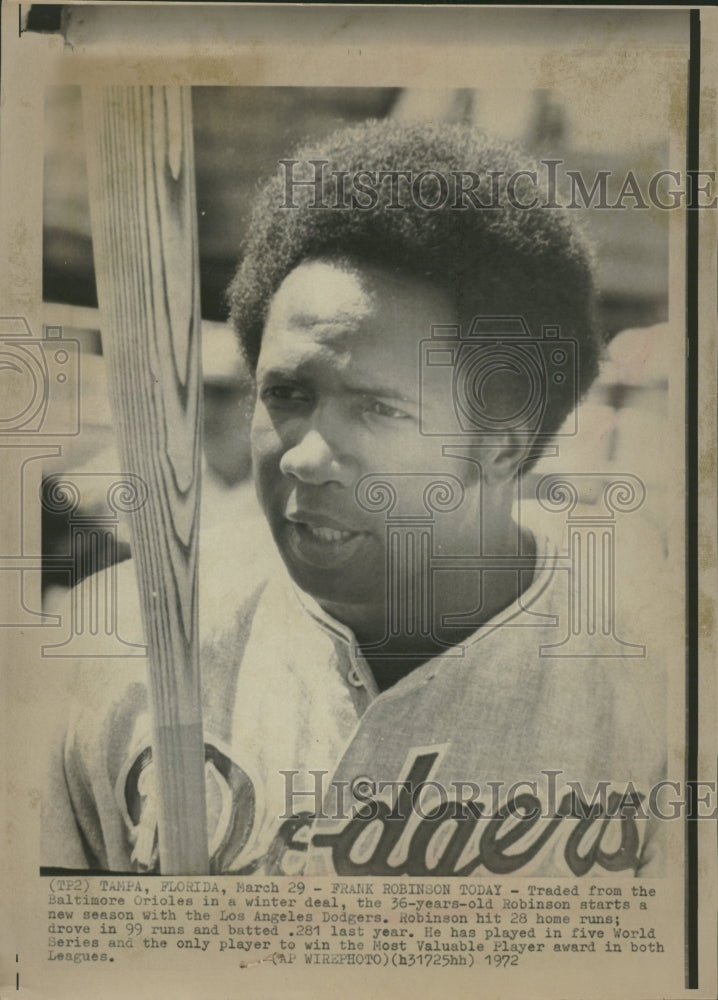 1972 Frank Robinson Baseball Dodgers - Historic Images